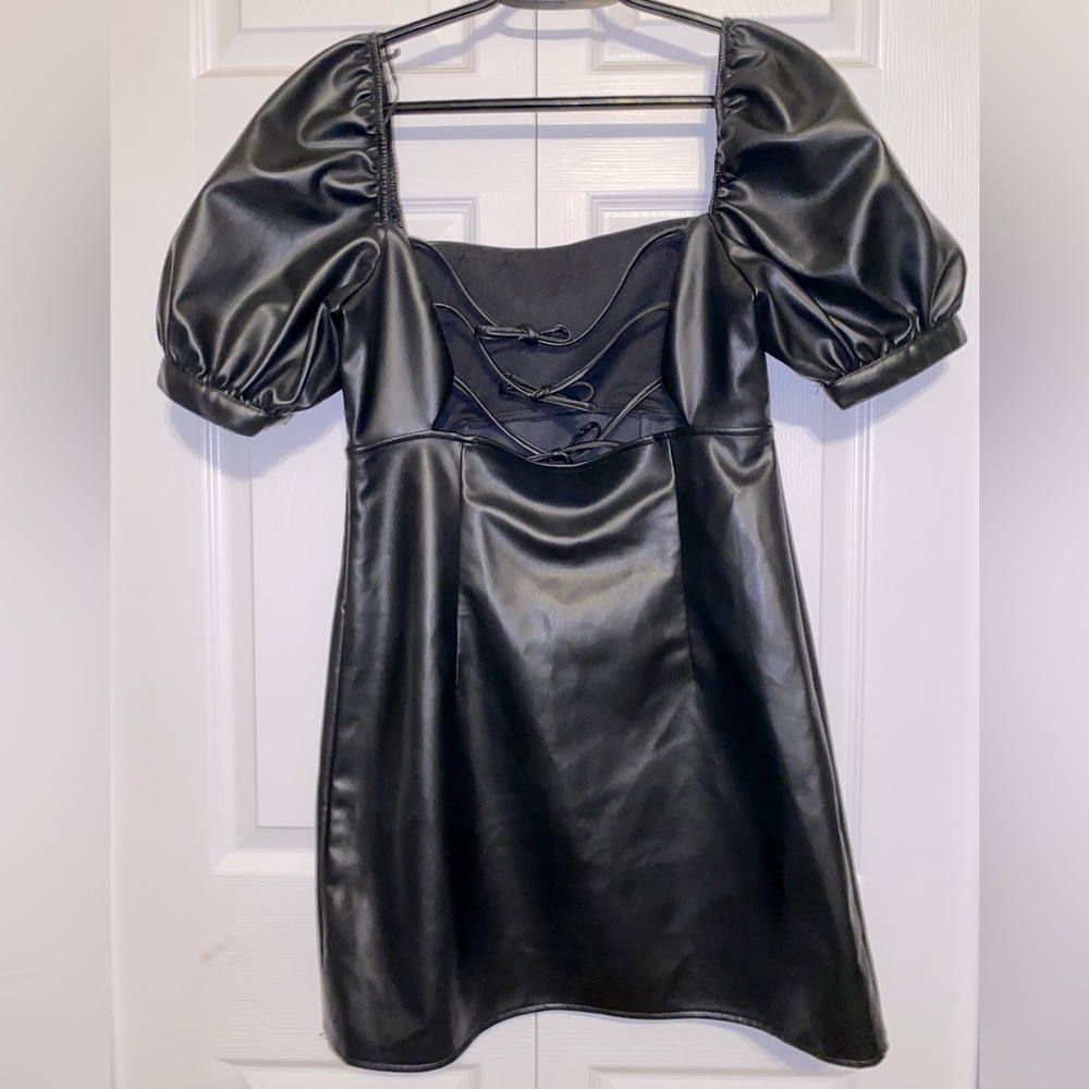 Faux Leather Dress - Picture 3 of 5